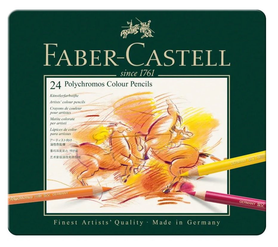 Lápices de colores Faber Castell Polychromos 24 colores en caja metálica